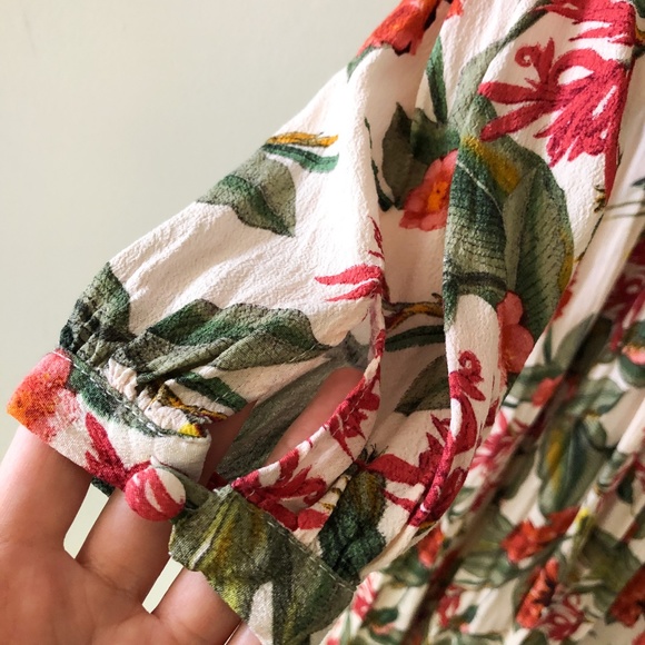 ASOS Long Sleeve Tropical Print Midi Dress Size 4 - Picture 8 of 16